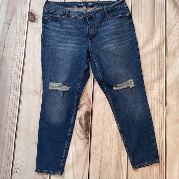 Old Navy High Rise Rockstar super skinny distressed jeans EUC - Picture 2 of 7